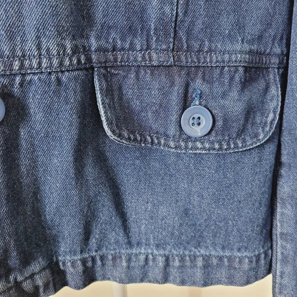 ALC Sz Large Denim Jean Jacket Blue Medium Wash Women's Casual Wear Fall Winter